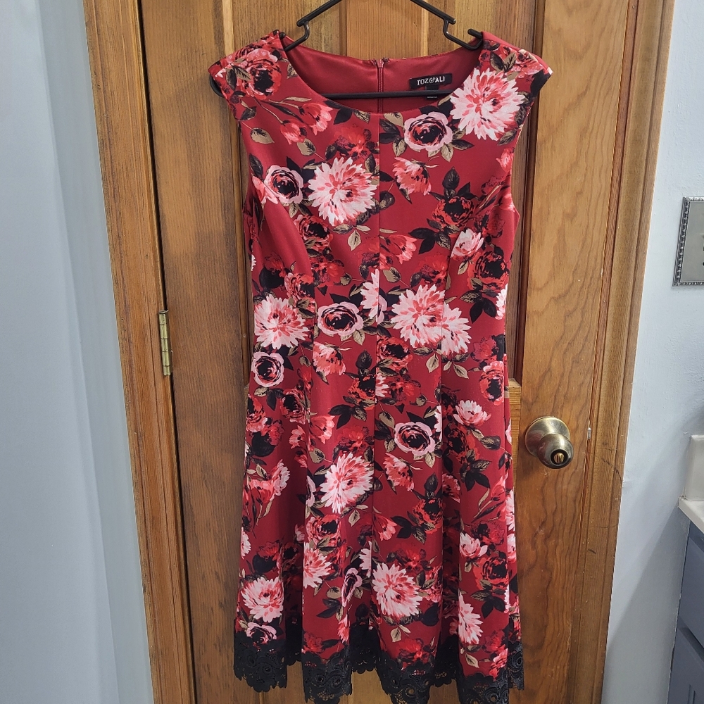 Size 2 red and black dia de los muertos dress